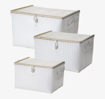 Förvaringsbox Vit från Rice i tre storlekar, flätad design