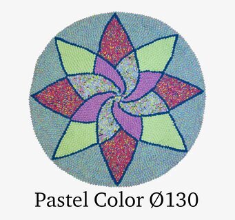 Handgjord Matta från Rice med stjärnmönster och pastellfärger