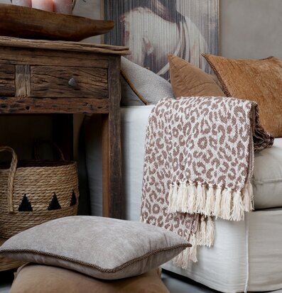 Pläd Coffee & Cream Chic Antique Täcken, filtar, plädar och överkast Filtar Plädar Överkast