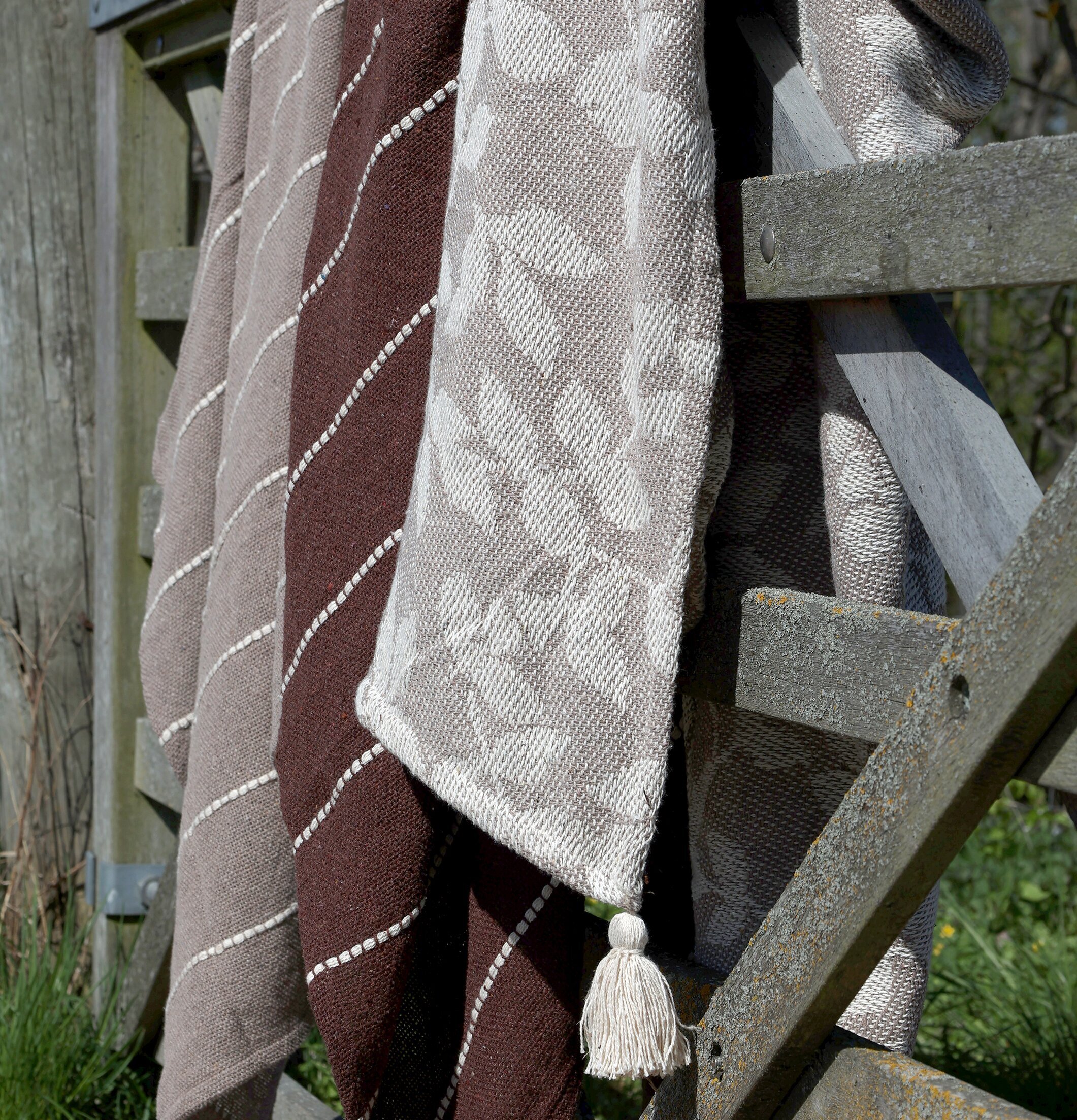 Pläd Taupe & Cream Chic Antique Täcken, filtar, plädar och överkast Filtar Plädar Överkast