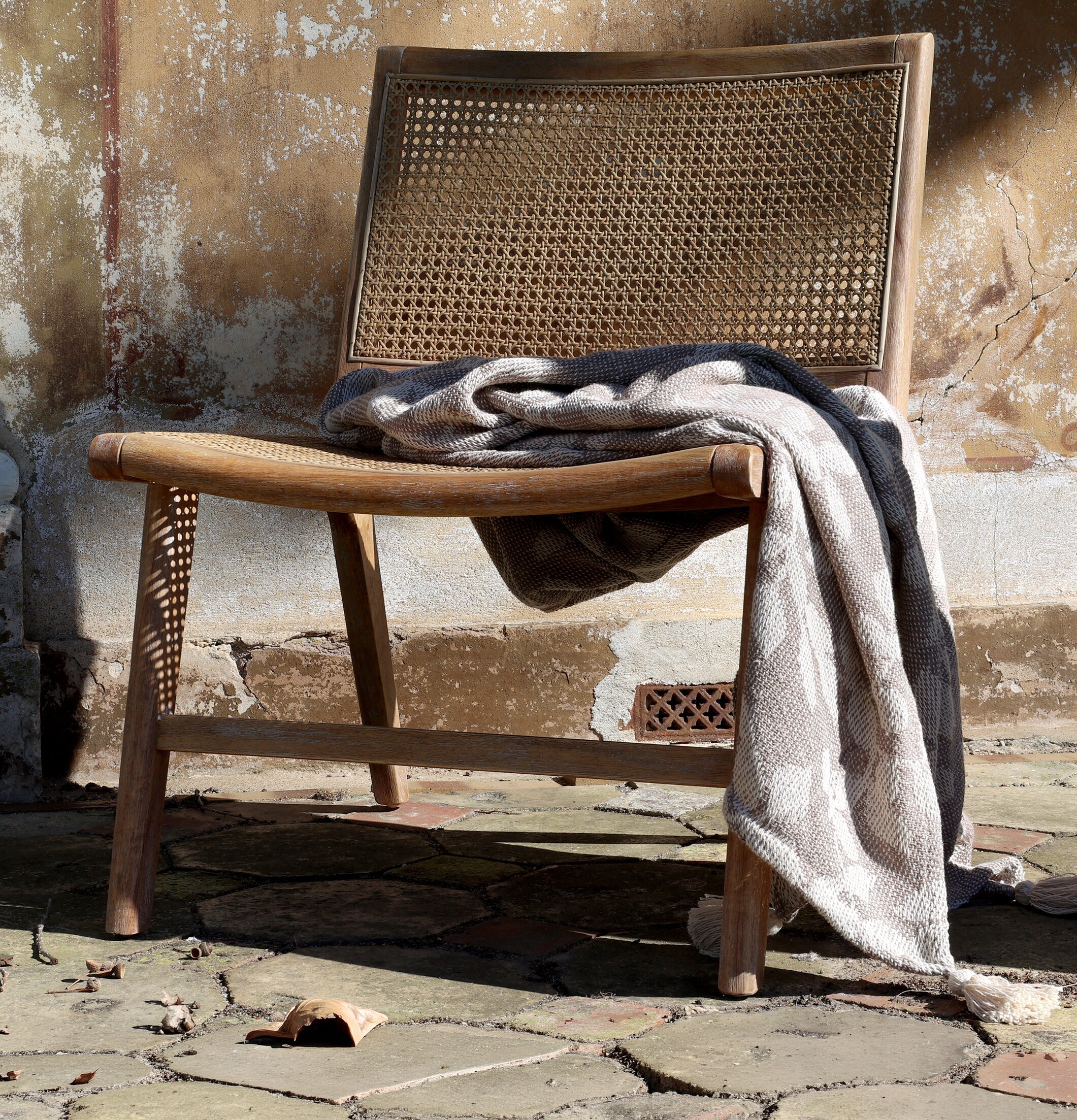 Pläd Taupe & Cream Chic Antique Täcken, filtar, plädar och överkast Filtar Plädar Överkast