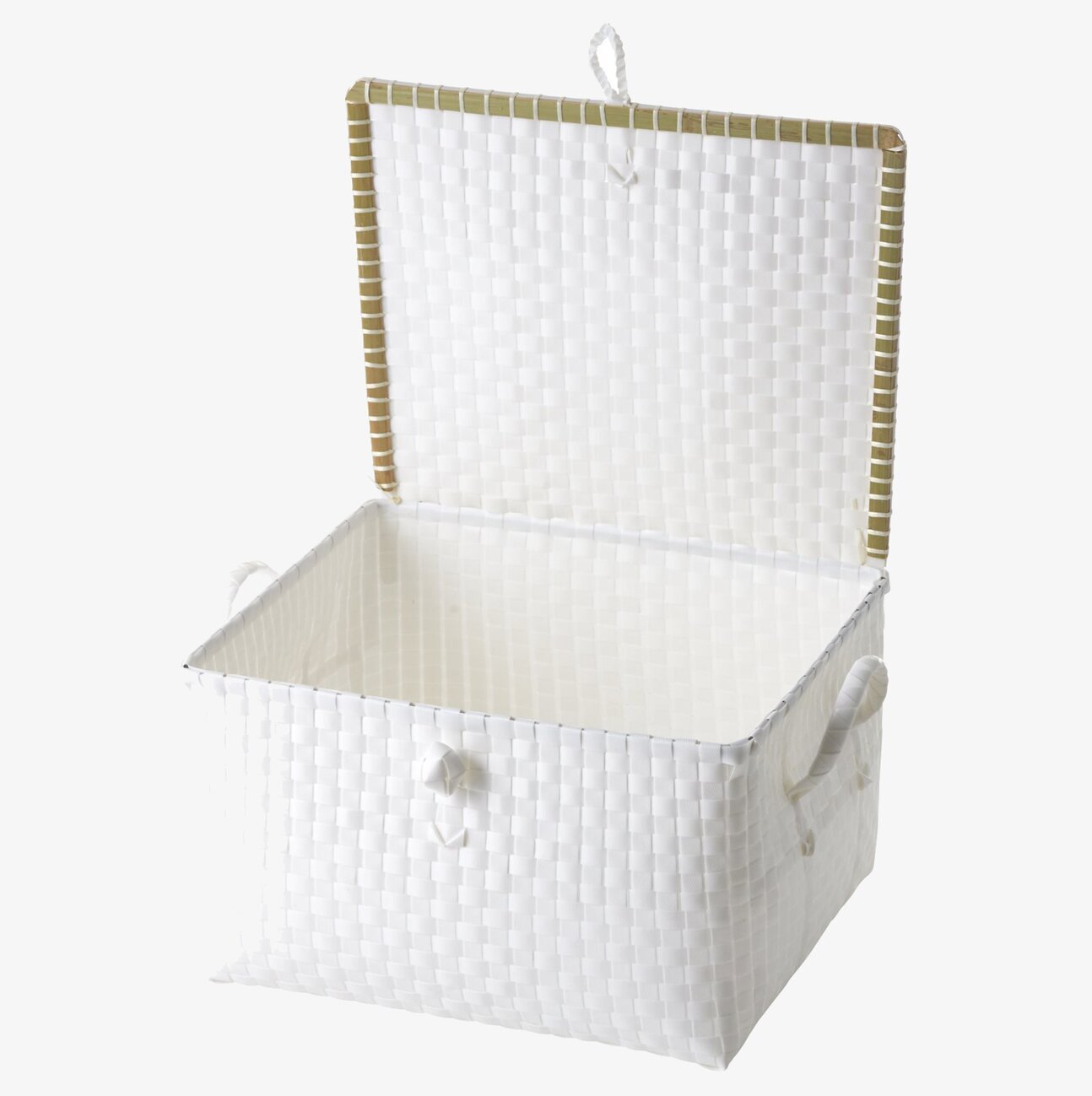 Förvaringsbox Vit från Rice med flätad design och lock