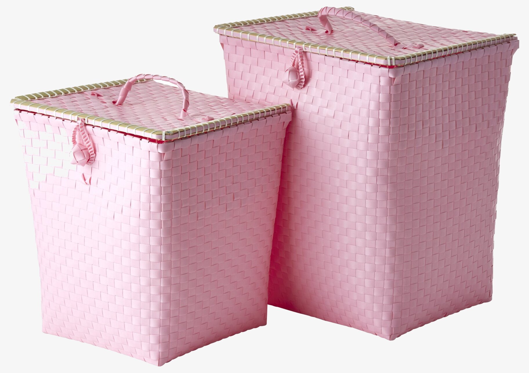 Tvättkorg Soft Pink från Rice i två storlekar, rosa färg