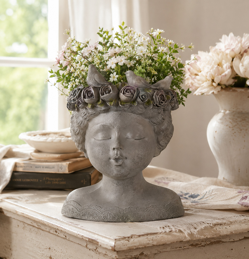 Kruka Blomsterkrans Clayre & Eef Krukor Örtkrukor Glaskrukor