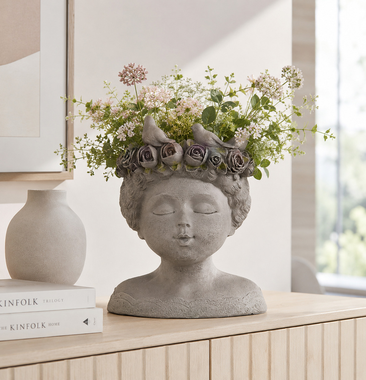 Kruka Blomsterkrans Clayre & Eef Krukor Örtkrukor Glaskrukor