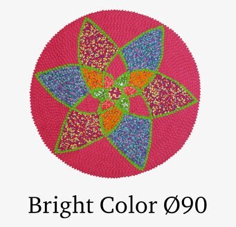 Handgjord Matta från Rice med färgglad blomdesign