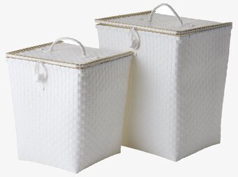 Tvättkorg Vit från Rice i två storlekar, elegant och praktisk