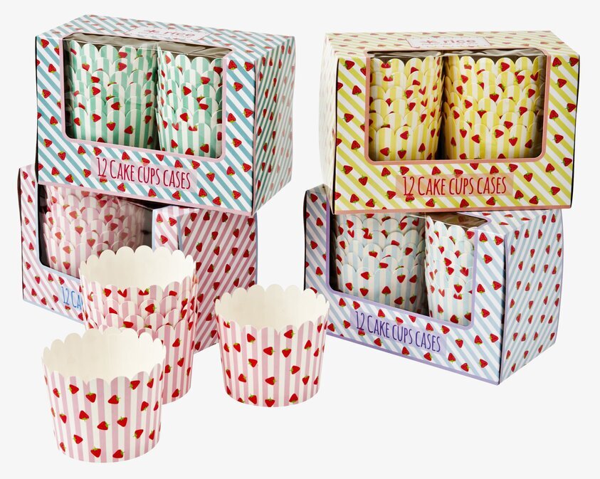 Cake Cups Strawberry Print från Rice med jordgubbsmönster