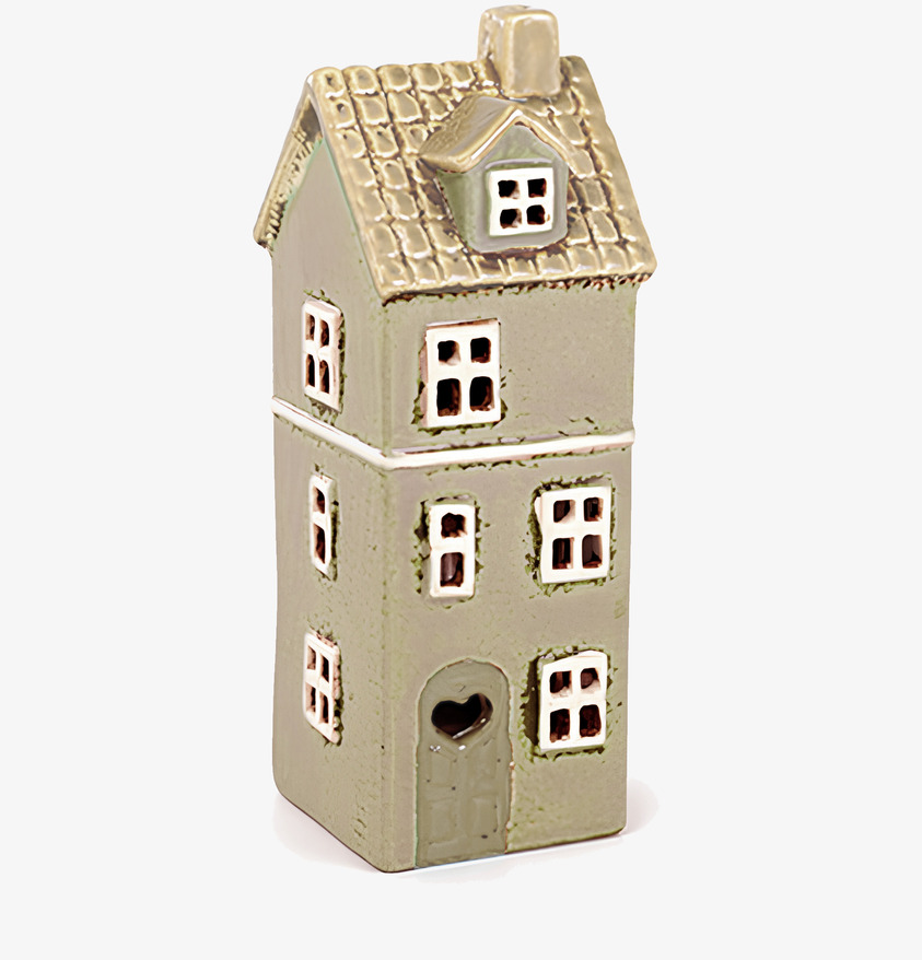 Ljuslykta Hus Beige från Det Gamle Apotek, keramik, detaljerad