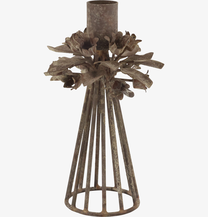 Ljusstake Blomsterdekor Låg Chic Antique Ljusstakar Adventsstakar Ljushållare Ljushyllor