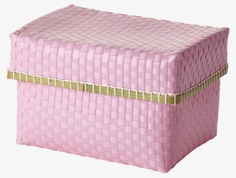 Förvaringsbox Soft Pink från Rice med vävt rosa material