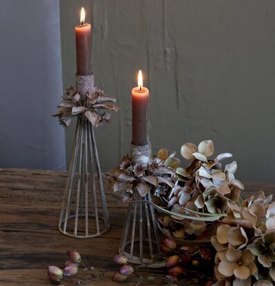 Ljusstake Blomsterdekor Hög Låg Chic Antique Ljusstakar Adventsstakar Ljushållare Ljushyllor