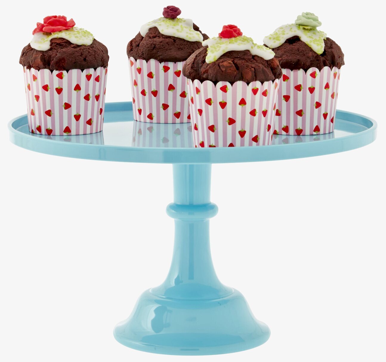 Cake Cups Strawberry Print från Rice på turkost fat