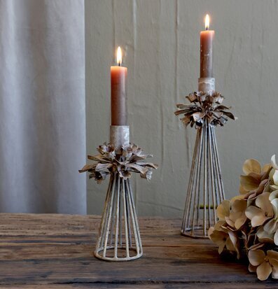 Ljusstake Blomsterdekor Låg Chic Antique Ljusstakar Adventsstakar Ljushållare Ljushyllor