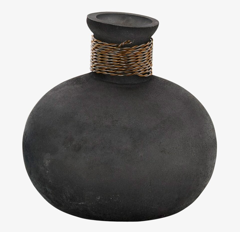 Vas Rund från THG med rund form och texturerad svart yta