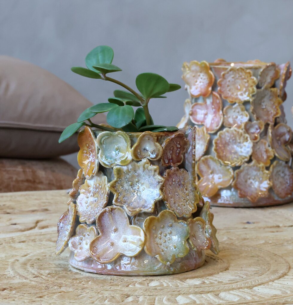 Kruka Med Dekor - Dessert Rose Chic Antique Krukor Örtkrukor Glaskrukor Vaser