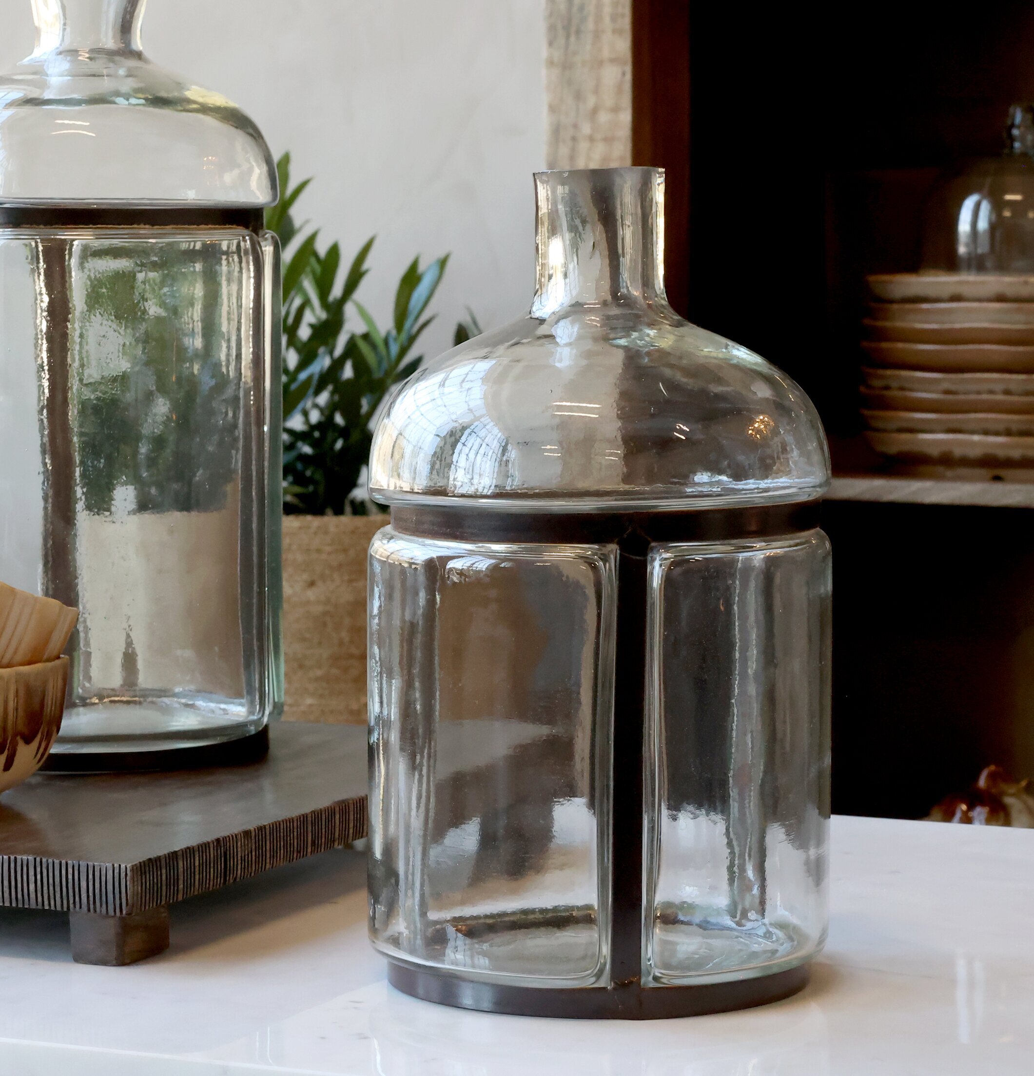 Glasflaska Gl Fransk Chic Antique för inredning