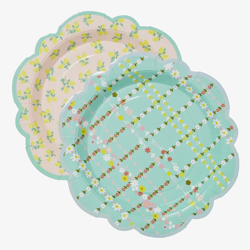 Flower Paper Plates från Rice med livfulla blommönster