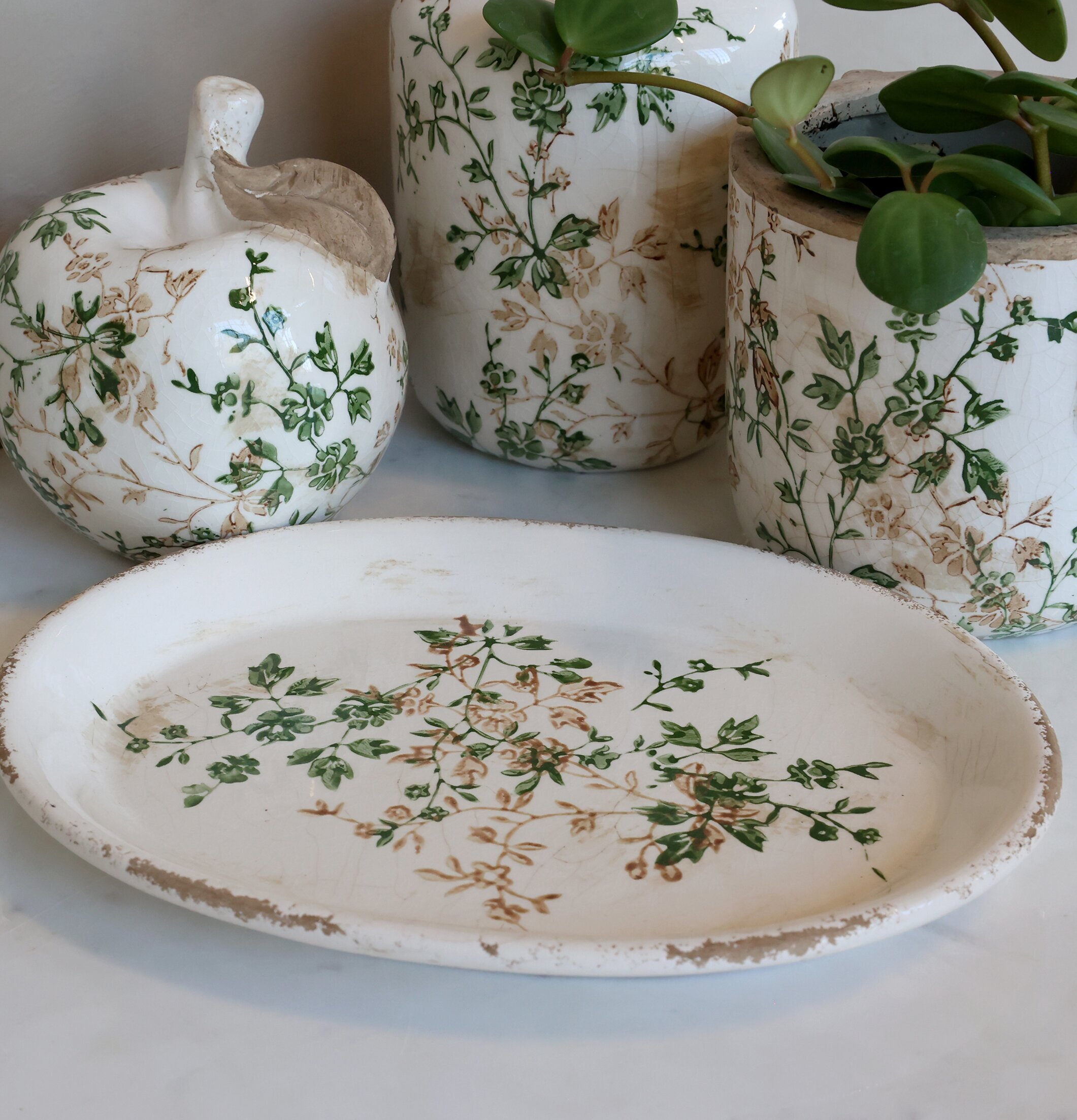 Fat Keramik Grenblad Chic Antique Övrig prydnad/dekoration för inredning innemiljö