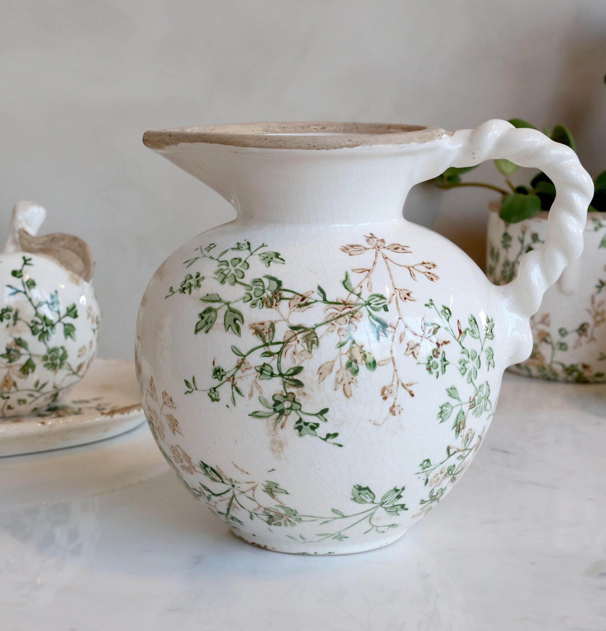 Kanna Keramik Grenblad Chic Antique Övrig prydnad/dekoration för inredning innemiljö
