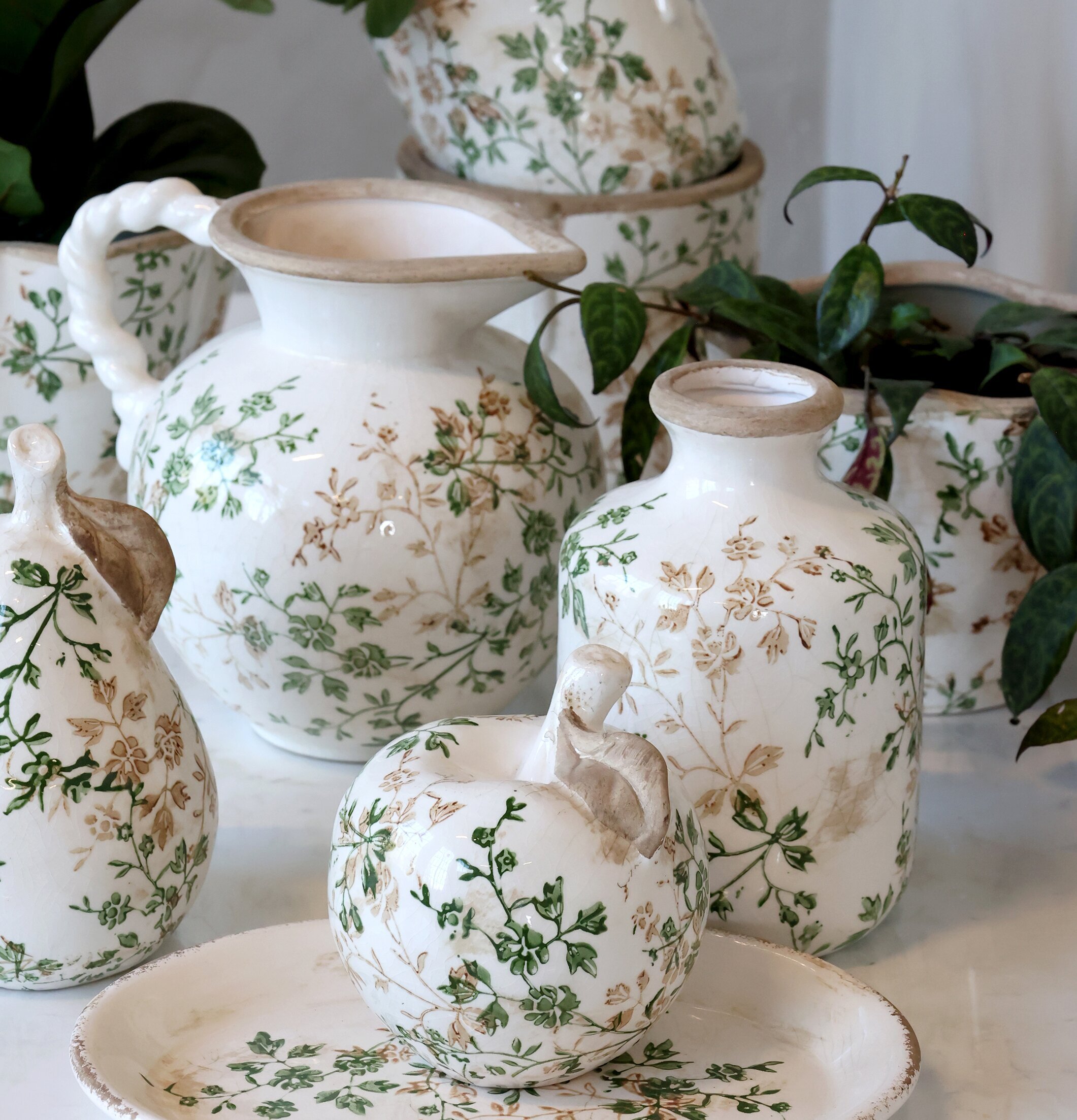 Kanna Keramik Grenblad Chic Antique Övrig prydnad/dekoration för inredning innemiljö