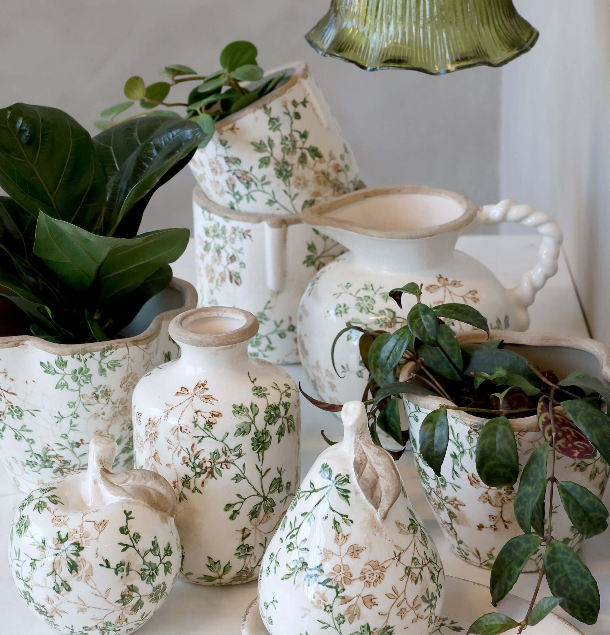 Kanna Keramik Grenblad Chic Antique Övrig prydnad/dekoration för inredning innemiljö
