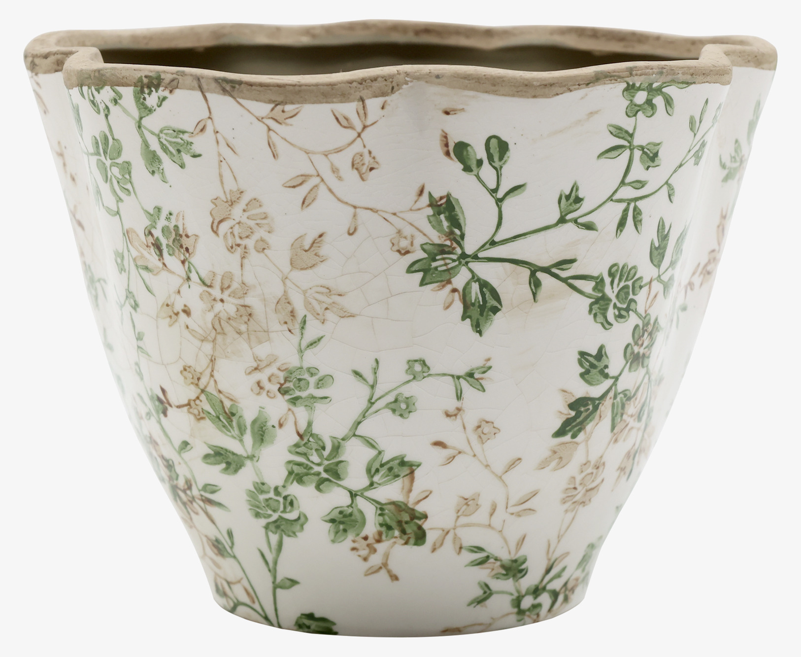 Kruka Keramik Grenblad - L Chic Antique Krukor Örtkrukor Glaskrukor