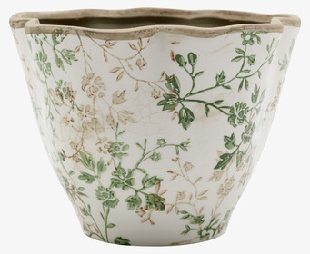 Kruka Keramik Grenblad - L Chic Antique Krukor Örtkrukor Glaskrukor