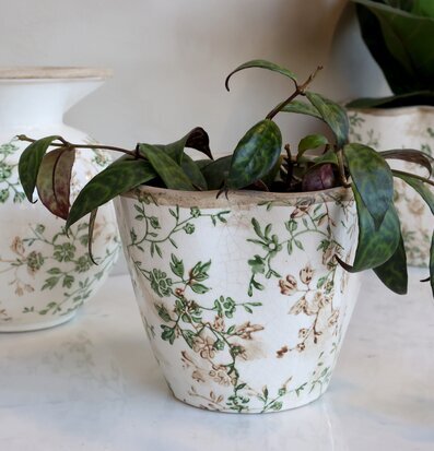 Kruka Keramik Grenblad - S Chic Antique Krukor Örtkrukor Glaskrukor
