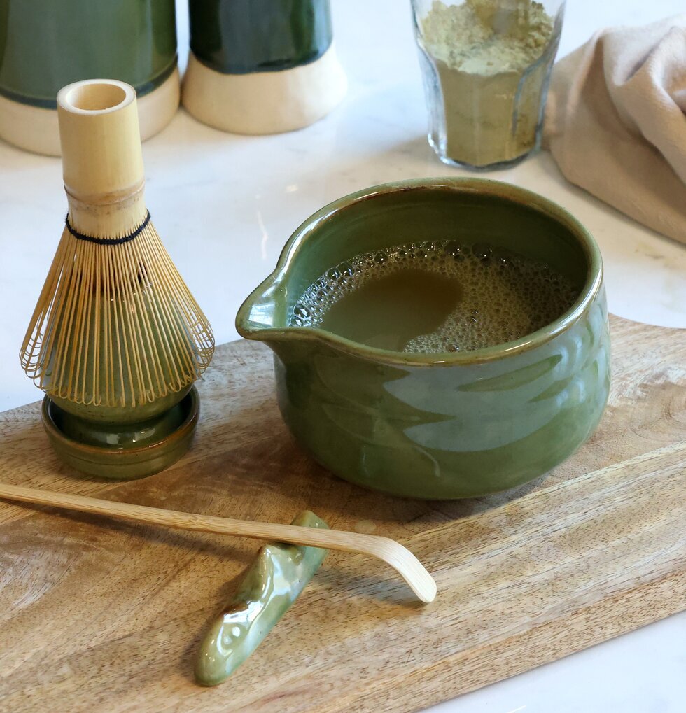Matcha Set Grön Chic Antique Muggar/koppar i porslin, keramik, papper eller biologiskt material organiskt ekologiskt Termomuggar