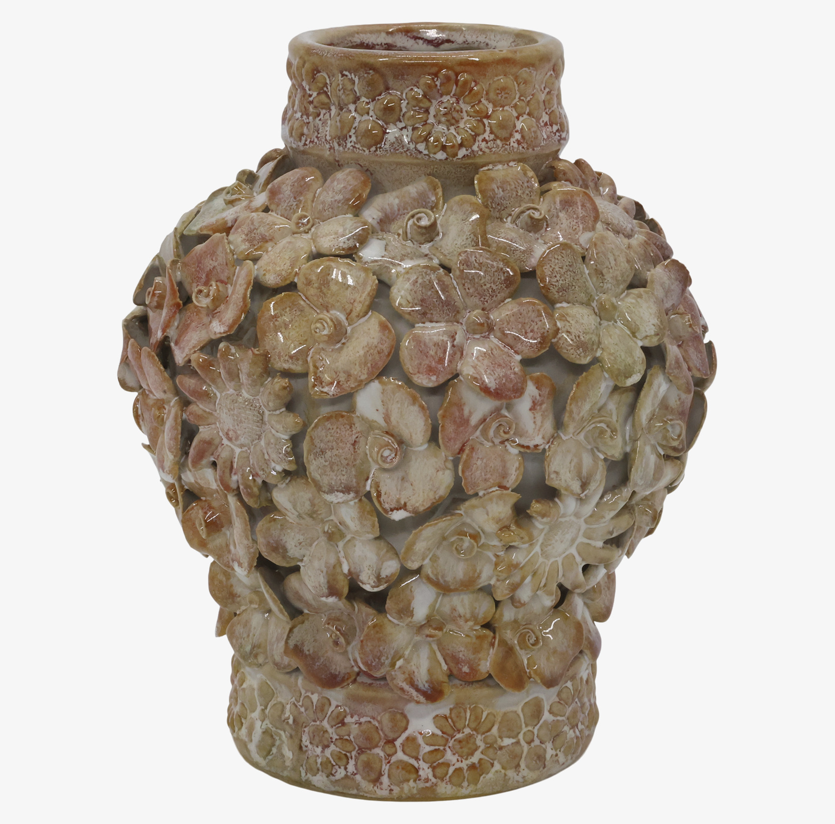 Vas Med Blomdekor Chic Antique Vaser