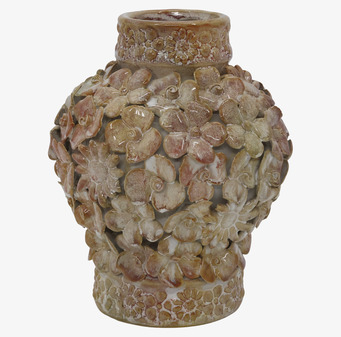Vas Med Blomdekor Chic Antique Vaser