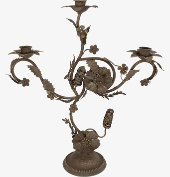Fransk ljusstake med blomsterdekor Chic Antique Ljusstakar Adventsstakar Ljushållare Ljushyllor