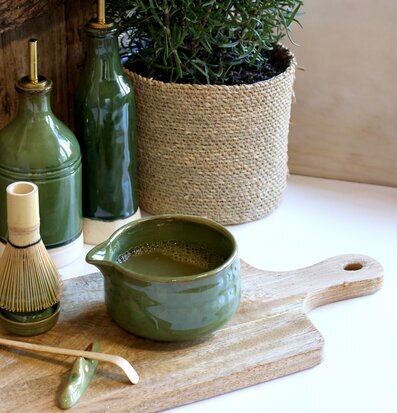 Matcha Set Grön Chic Antique Muggar/koppar i porslin, keramik, papper eller biologiskt material organiskt ekologiskt Termomuggar