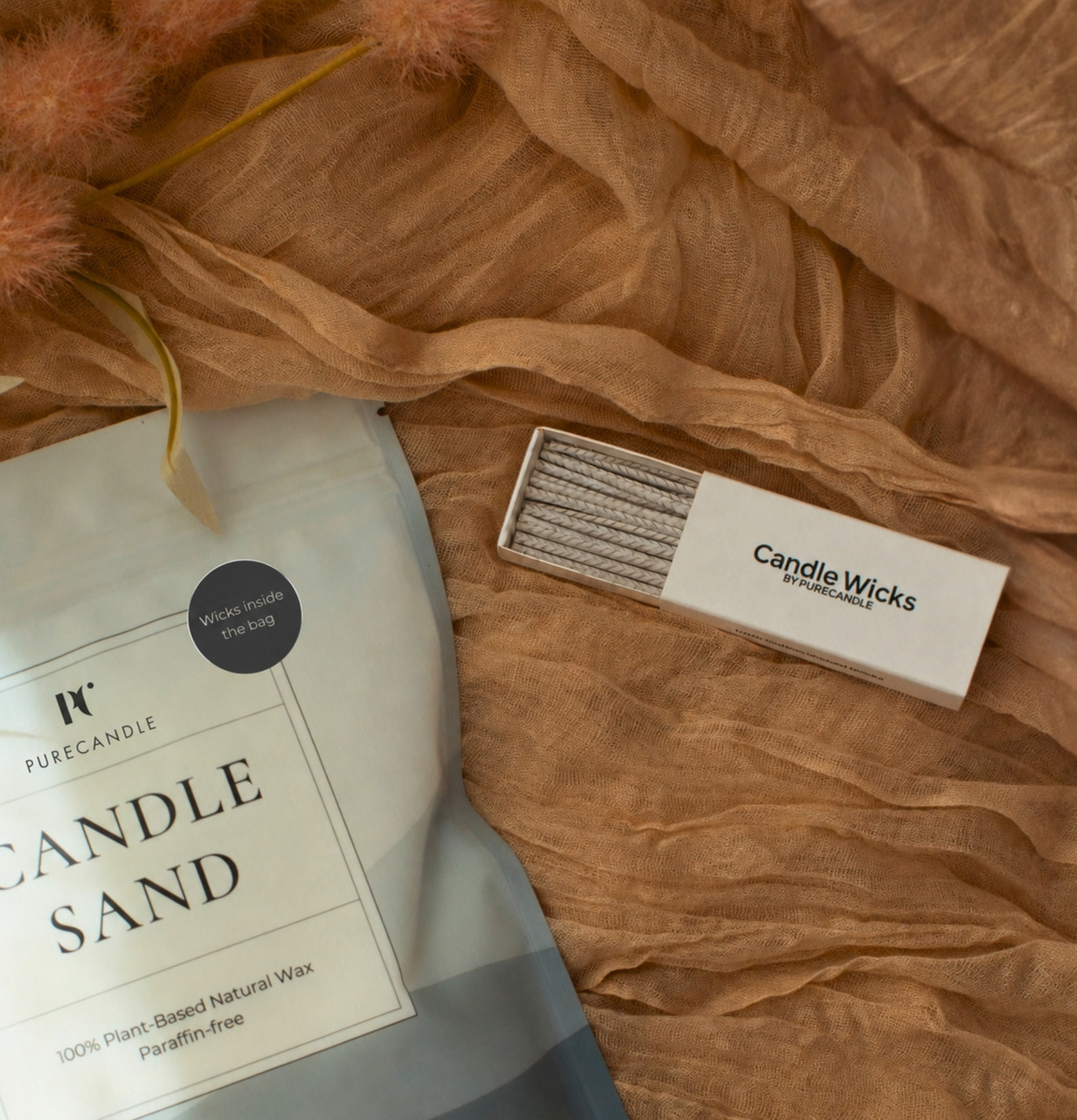 Ljussand Berry Blush Inkl Vekar PureCandle Ljus Stearinljus Värmeljus