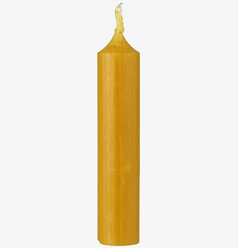 Foto: Rustikt curry-gult blockljus frilagt vit bakgrund