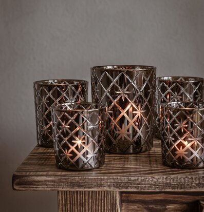 Majas Cottage Ljusykta Smokey Elegance Stor Mellan Liten Lyktor Endless Light Ljuslyktor