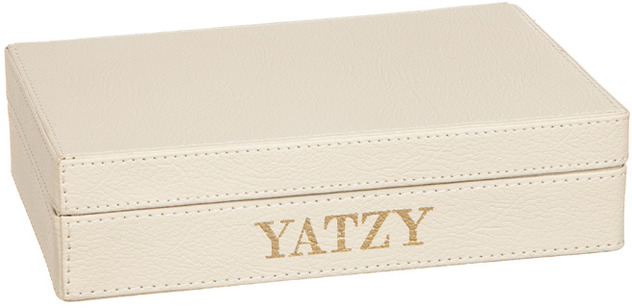 Yatzy Box Konstläder Sand Different Design Brädspel Tre I Rad