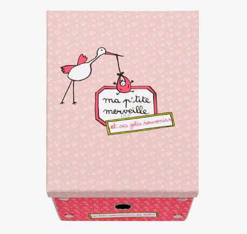Låda Ihopfällbar Stork Rosa från Derriére la porte