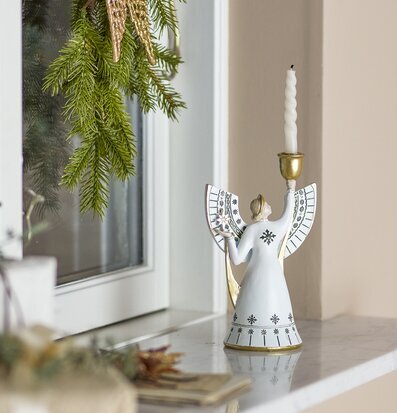 Änglaljusstake Evangeline Vit Bloomingville Ljusstakar Adventsstakar Ljushållare Ljushyllor