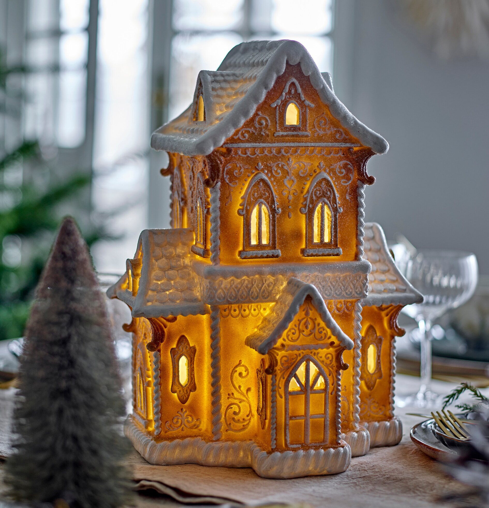 Pepparkakshus LED-ljus Bloomingville Övrig prydnad/dekoration för inredning innemiljö