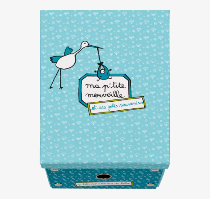 Låda Ihopfällbar Stork Blå från Derriére la porte, blå