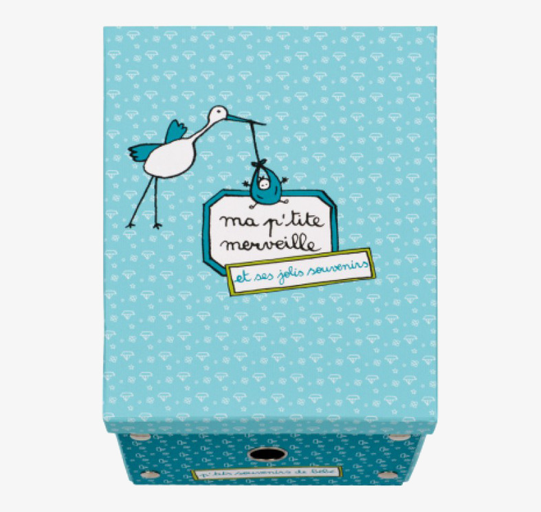 Låda Ihopfällbar Stork Blå från Derriére la porte, blå