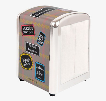 Servettställ Ruta från Derriére la porte i färgglad design