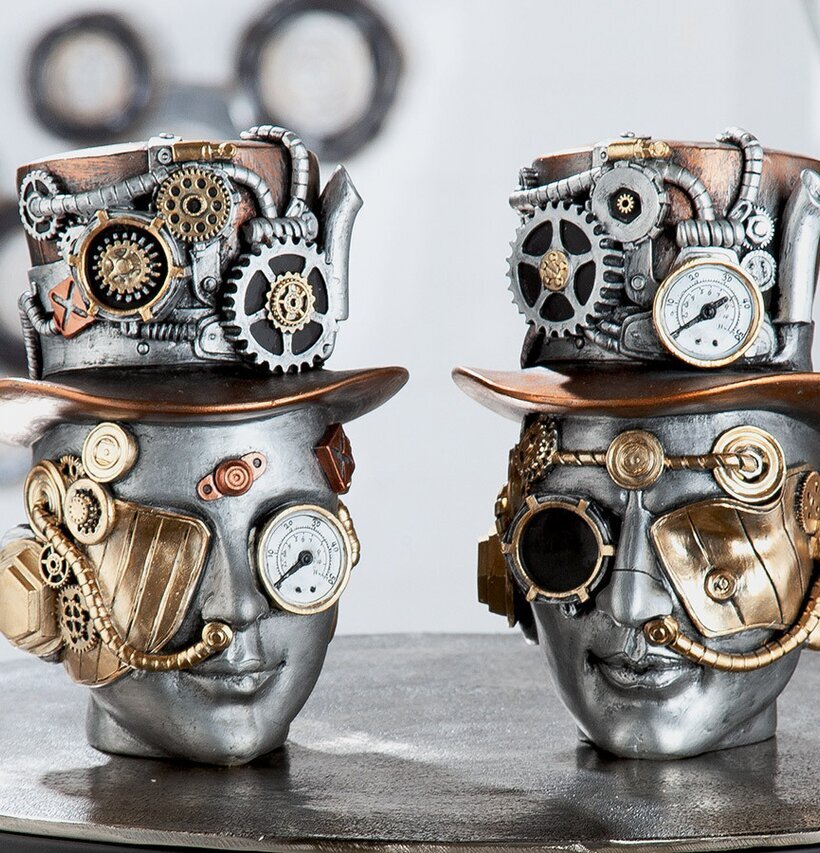 Byst Steampunk Man Silver Gilde Byster