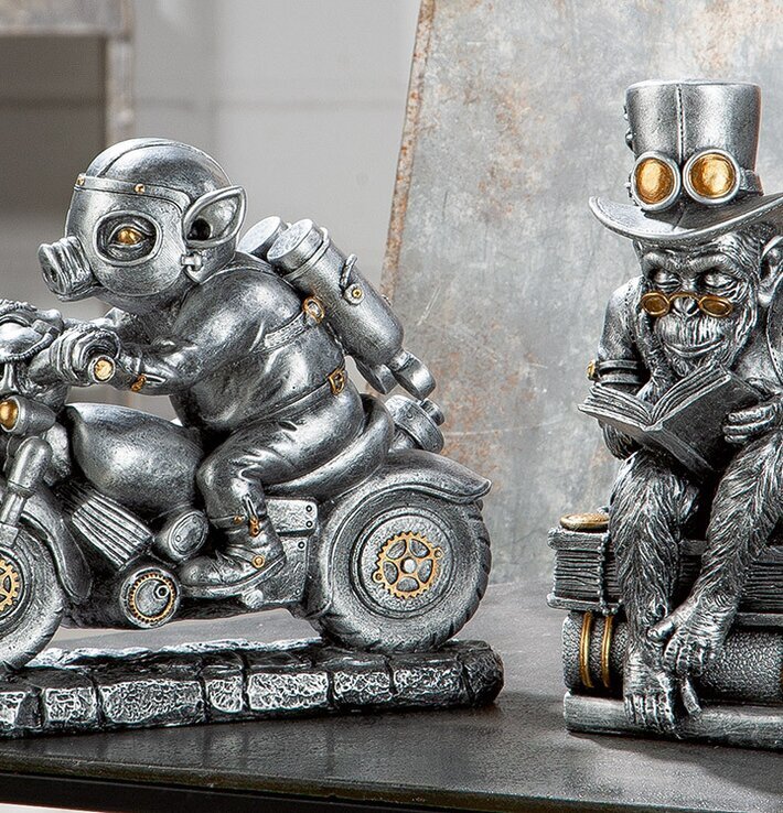 Figur Apa Med Böcker Silver Gilde Statyer, statyetter, figuriner för inomhusbruk eller altaner Ballerinor