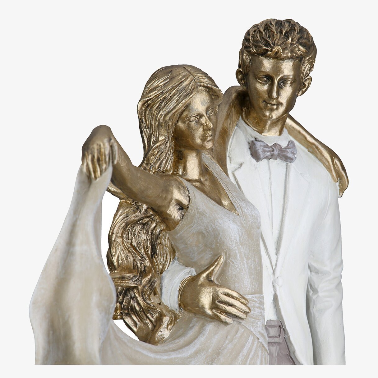 Figur Dansande Par Salsa Guld Beige Gilde Statyer, statyetter, figuriner för inomhusbruk eller altaner Ballerinor