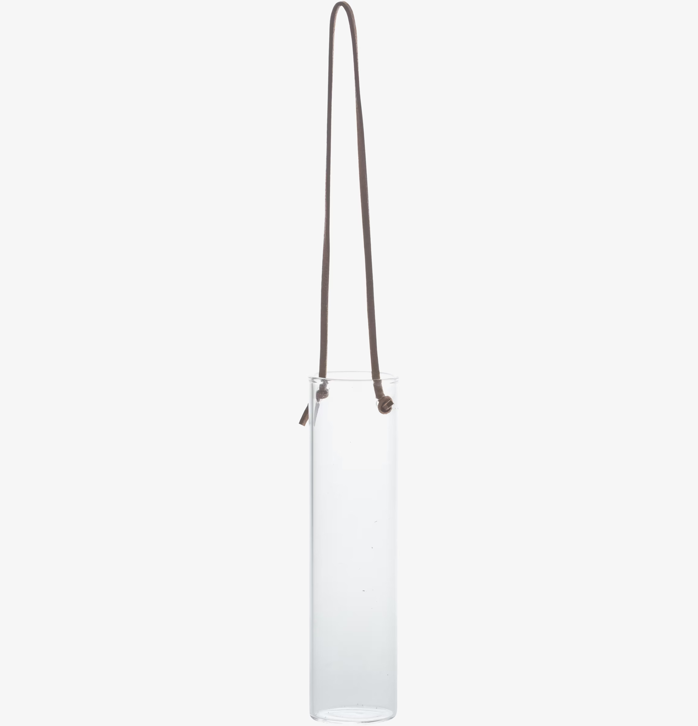 Hängvas Med Läderband ERNST från Ernst i klart glas och läder