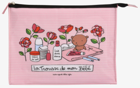 Necessär Baby Rosa från Derrière la porte med nallemotiv