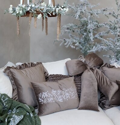 Rosett Sammet med Glitter Mocca Chic Antique Övrig prydnad/dekoration för inredning innemiljö